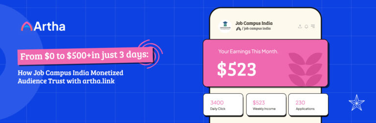 How Job Campus India Monetized Audience Trust With Artha.link