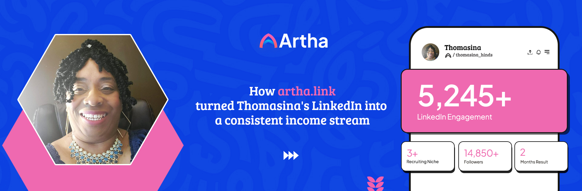 How artha.link turned Thomasina’s LinkedIn into a 5,245+ engagement and income stream